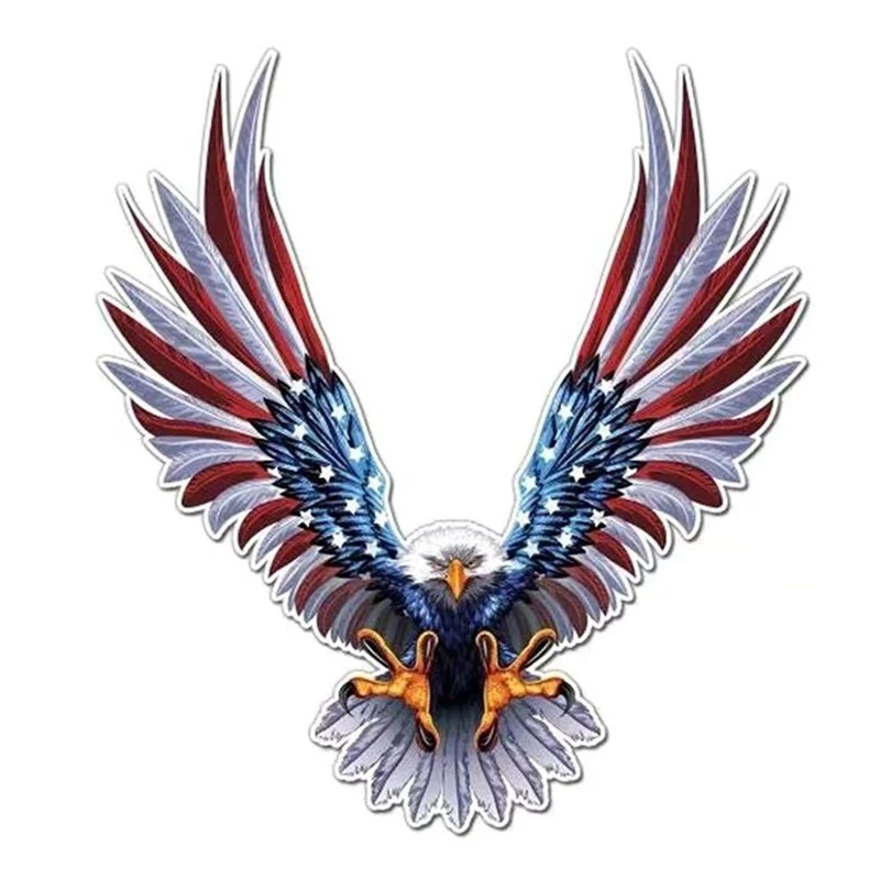 

15.24*17.15cm American Bald Eagle Flying Eagle US Flag On Wings Car Helmet Sticker Auto Bumper Decal Decoration Accessories