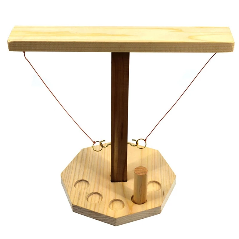 

270C кольцо брошь игры для детей и взрослых ручная работа-Крючки ручной работы с деревянными кольцами для бросания Быстрый ход интерактивная ...