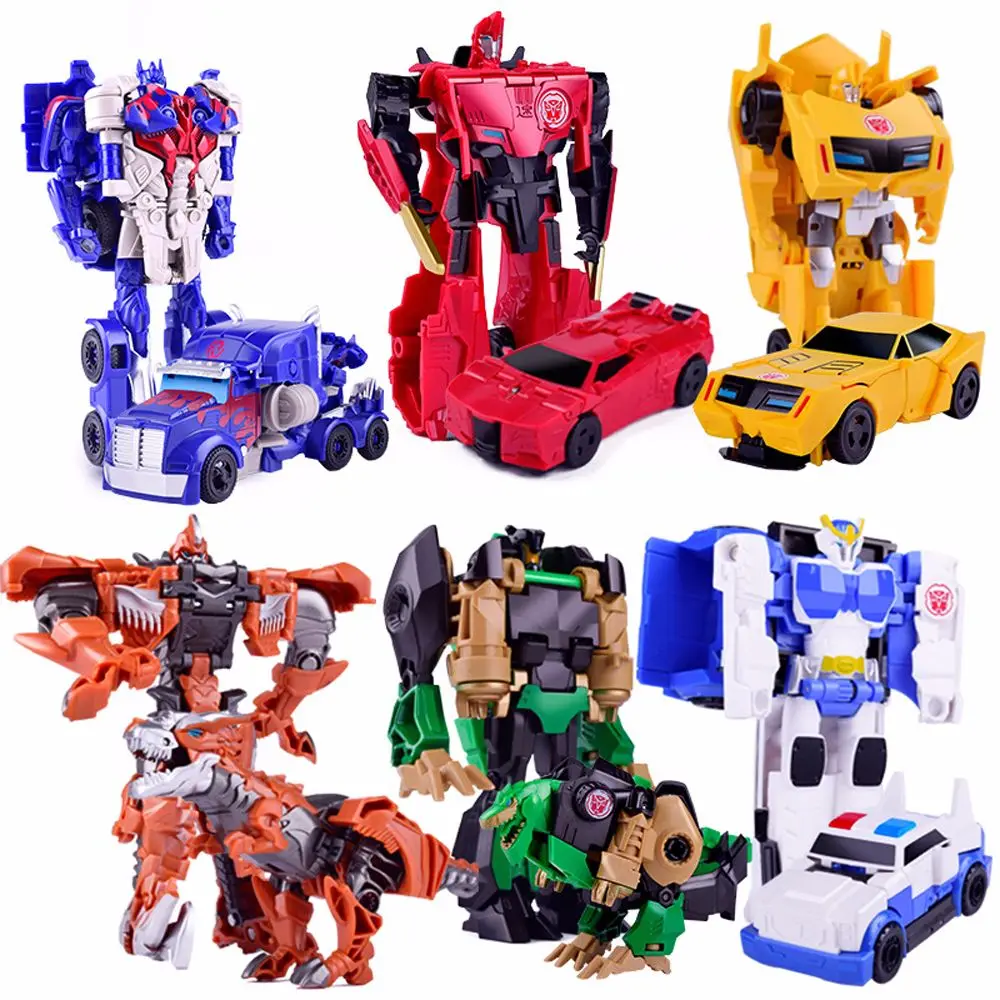 

Creativity Children 12cm Robot Kit Toys Models 2 in 1 one Step Model Deformed Car Toy for Boy Gift