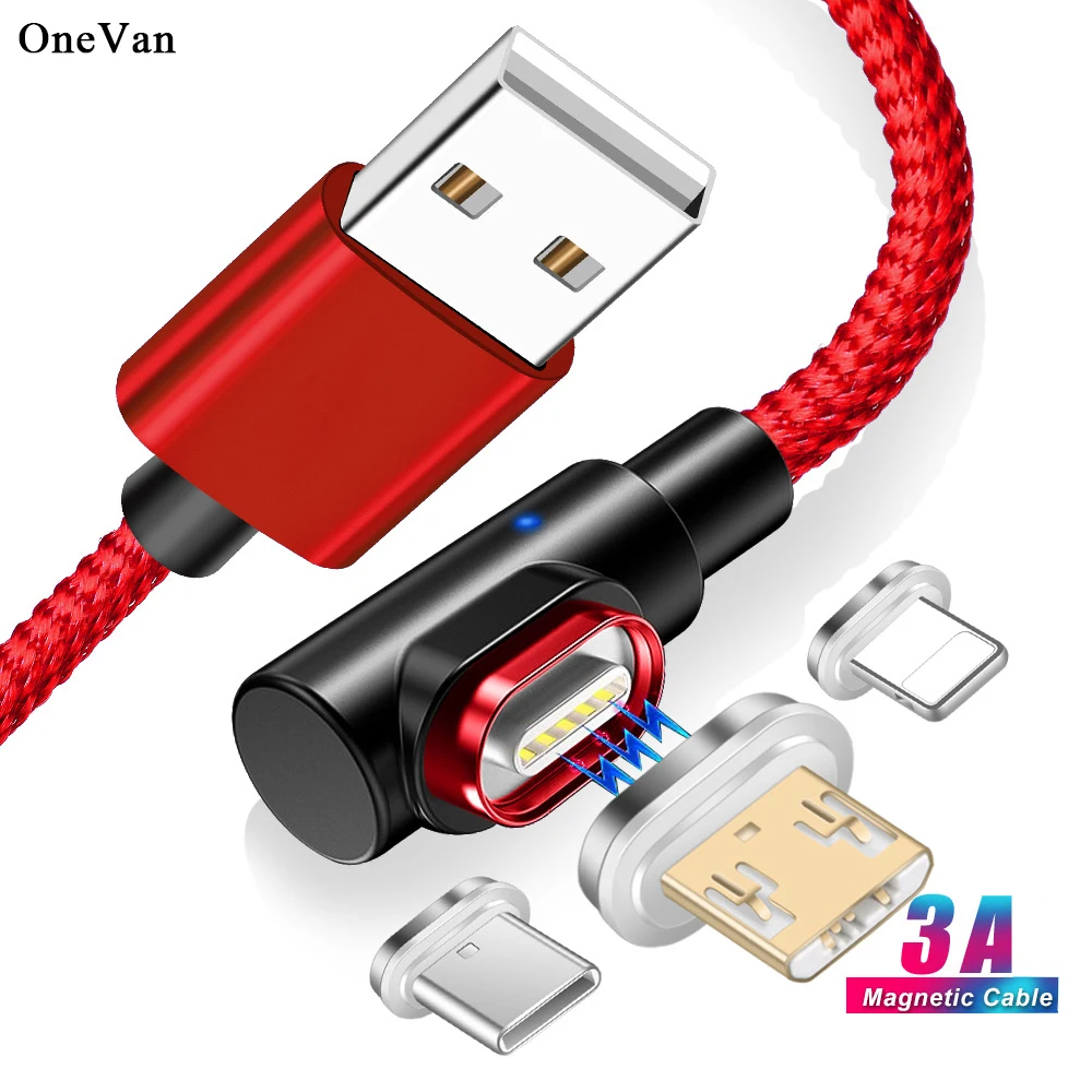 Магнитный зарядный USB кабель onwan 3 0 А для быстрой зарядки телефонов IPhone X XR Micro Type C
