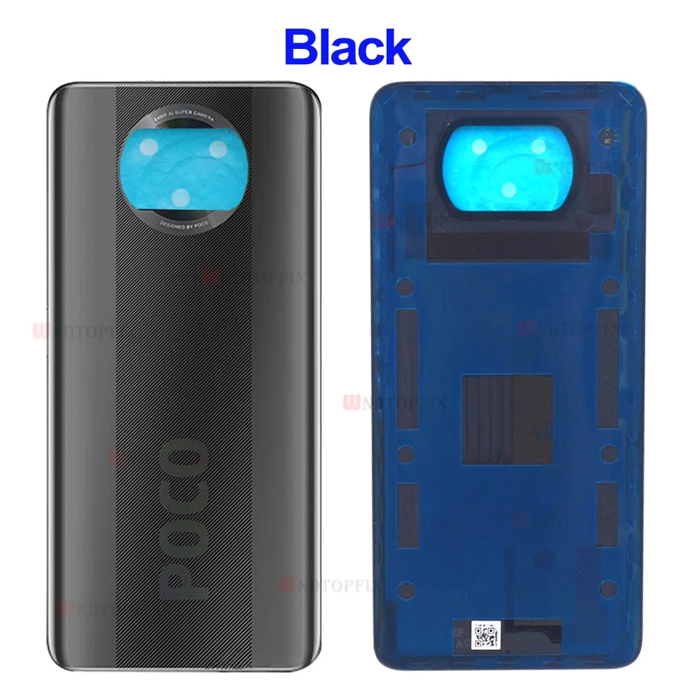 Задняя крышка батарейного отсека для Xiaomi Poco X3 NFC стеклянная с клеем|Корпусы и