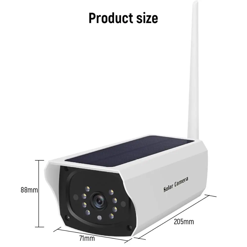 

Solar Wifi Camear 1080P HD Outdoor Charging Battery Wireless Security Camera PIR Motion Detection Bullet CCTV Surveillance