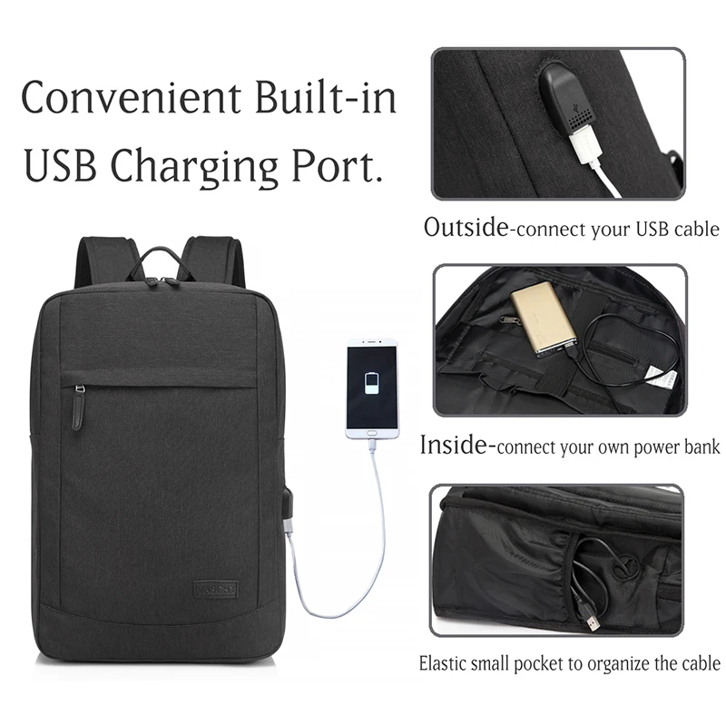 Рюкзак под ноутбук 17 дюймов с USB портом для зарядки и защитой от кражи|backpack with|backpack