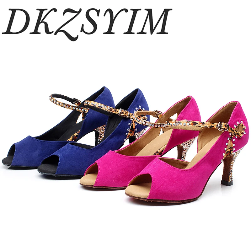 

Женские замшевые туфли для бальных танцев, сандалии для латинских танцев, сальса, для общественных мероприятий, танго, туфли на высоком кабл...