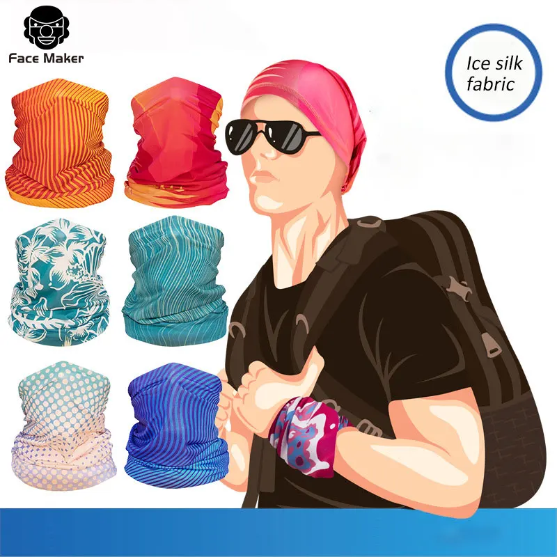 Летняя велосипедная маска для лица из вискозы с защитой от ультрафиолета и пота