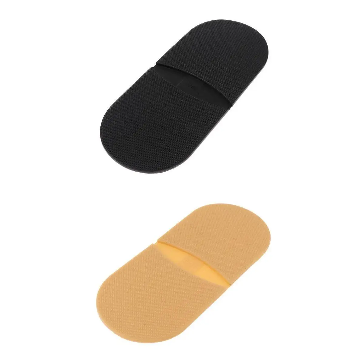 

2 Pair Rubber Glue on Heels Shoe Inserts Grip Pad Shoe Sole Repair Kit 3mm Skin & Black for Outdoor Footwear