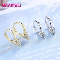 925 sterling silver gold statement hoop earrings for women girls 2021 trend cz crystal fashion jewelry wholesale