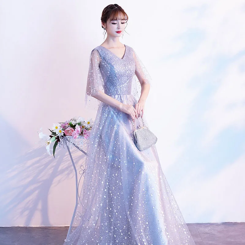 Новое длинное торжественное вечернее платье с v-образным вырезом и DongCMY Robe De Soiree