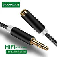 pujimax audio cable 3 5mm jack male to female portable audio stereo cable for pc xiaomi samsung phone tablet laptop car speaker
