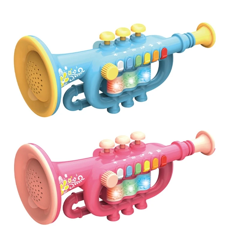 

MOLD Trumpet Instrument Musical Toy, Children Simulation Trumpet Early Educational Musical Instrument Toys with Music Light