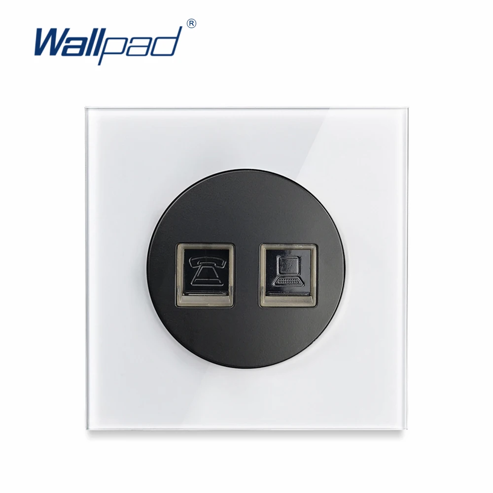 Розетка L6 из белого стекла для телефона RJ11 Data CAT6 Jack настенная розетка закаленного