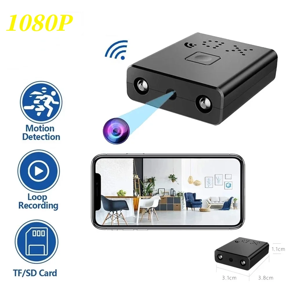 

HD 1080P Mini Camera WiFi XD Smart Wireless Camcorder ip Smallest Mini Camcorder Sport Micro Camera Loop Recording Remote