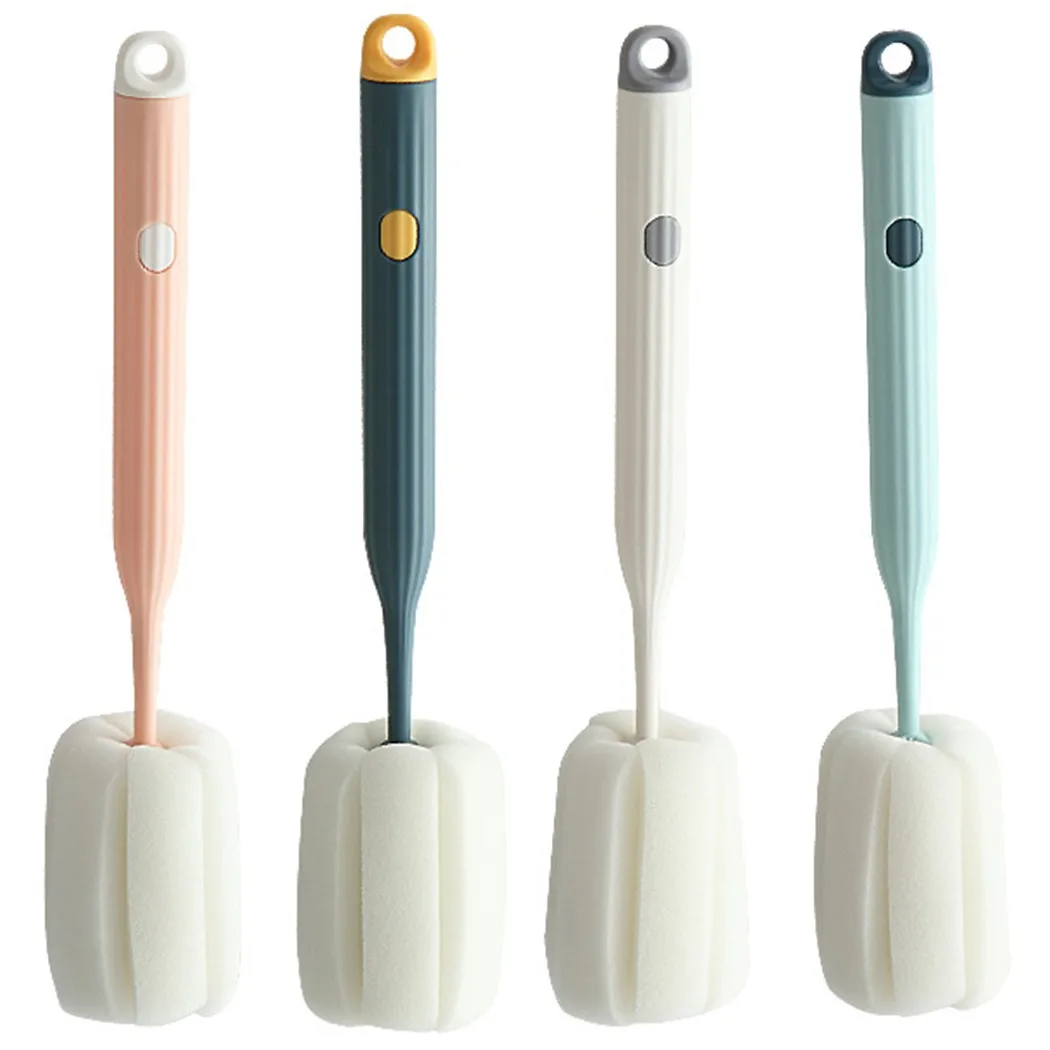 

Sponge Handle Brush Foam Bottle Cup Glass Kitchen Tool Car Home Washing Cleaning Simple Durable Long Handle Soft Sponge Brush