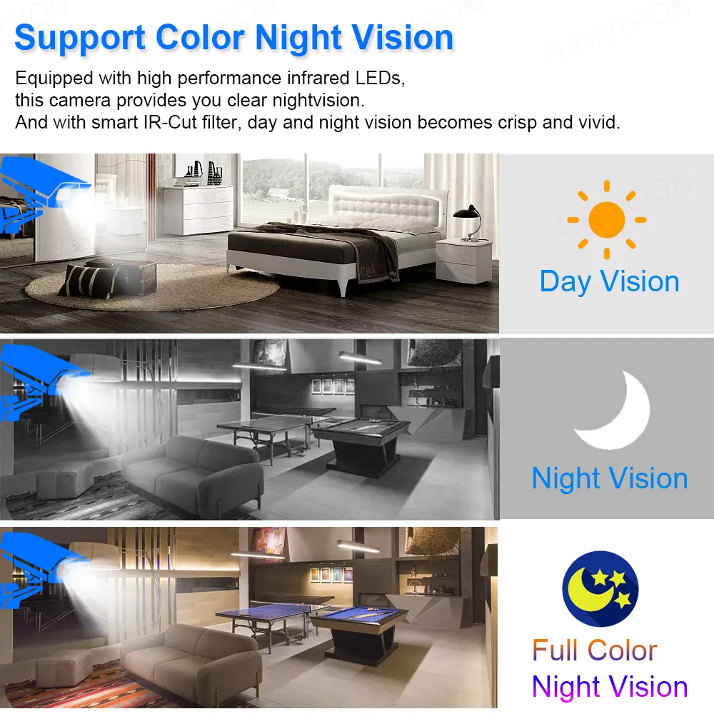 NINIVISION 4K POE Security Camera Outdoor Waterproof CCTV Video Surveillance HD MP Color Night Vision Bullet IP Cam | Безопасность и