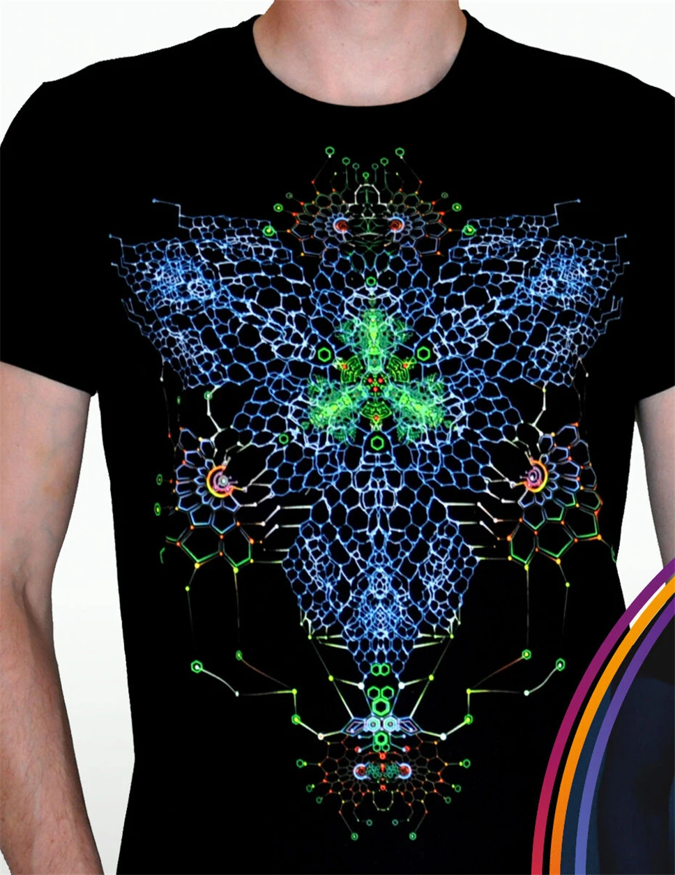 Nano Fractal Psychedelic футболка Goa Trance ультрафиолетовый свет Lsd Psy Rave Edm стильная на