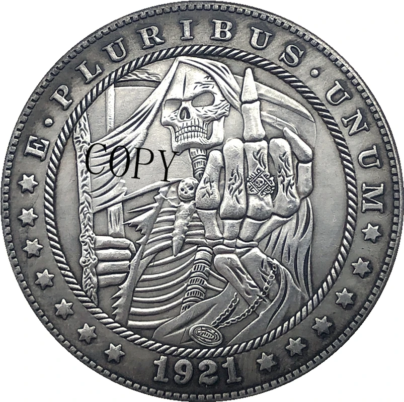 

Хобо никель 1921-D сша Морган доллар Монета КОПИЯ Тип 208