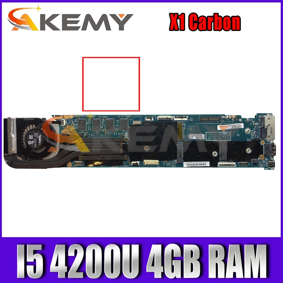 

Akemy 12298-2 48.4LY07.021 For Lenovo ThinkPad X1 Carbon Laptop Motherboard 00HN762 00HN774 00HN766 CPU I5 4200U 4GB RAM