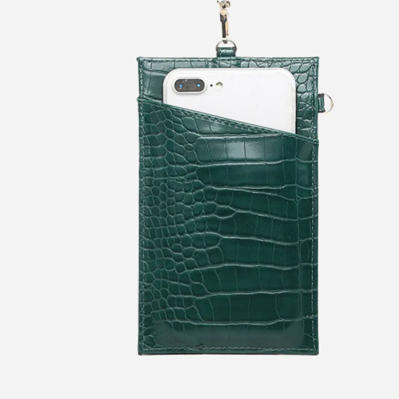 Card Holder Men Women PU Leather With Crocodile Pattern Wallet ID Credit Cell Phone Bag Shoulder Pocket | Багаж и сумки