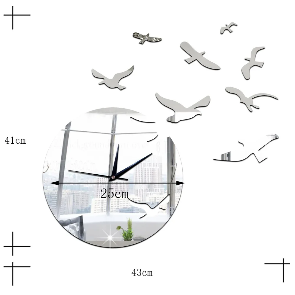 Цифровые настенные часы акриловые зеркальные украшения для самостоятельной