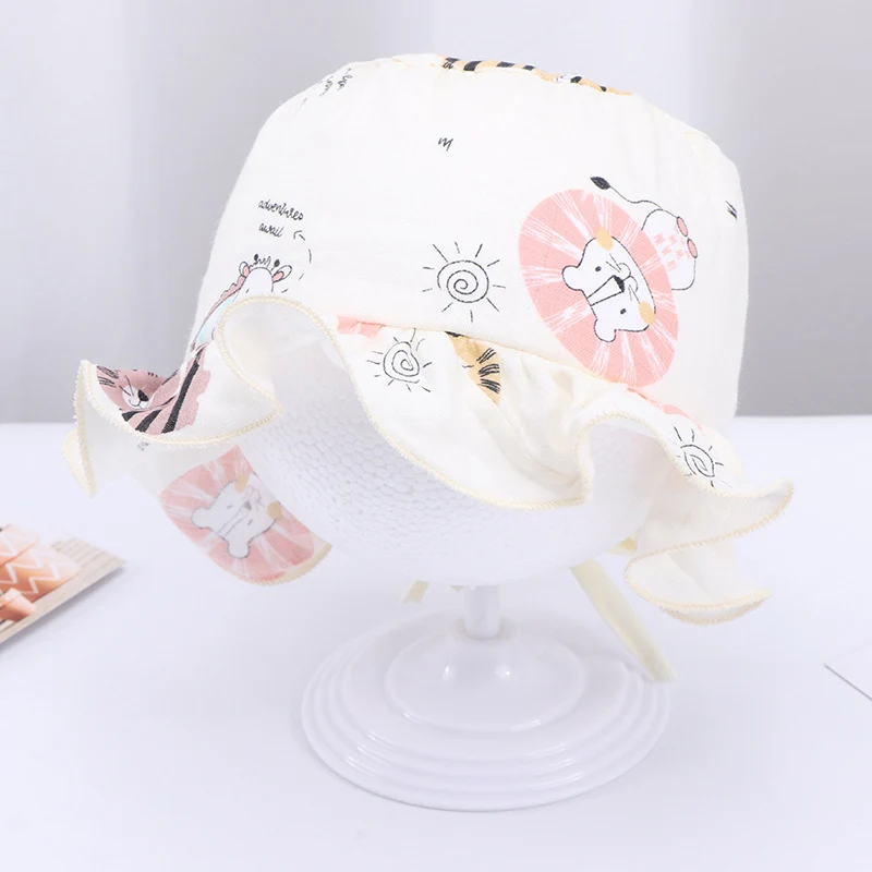 Панама детская хлопковая мягкая пляжная шапка с мультяшными животными для