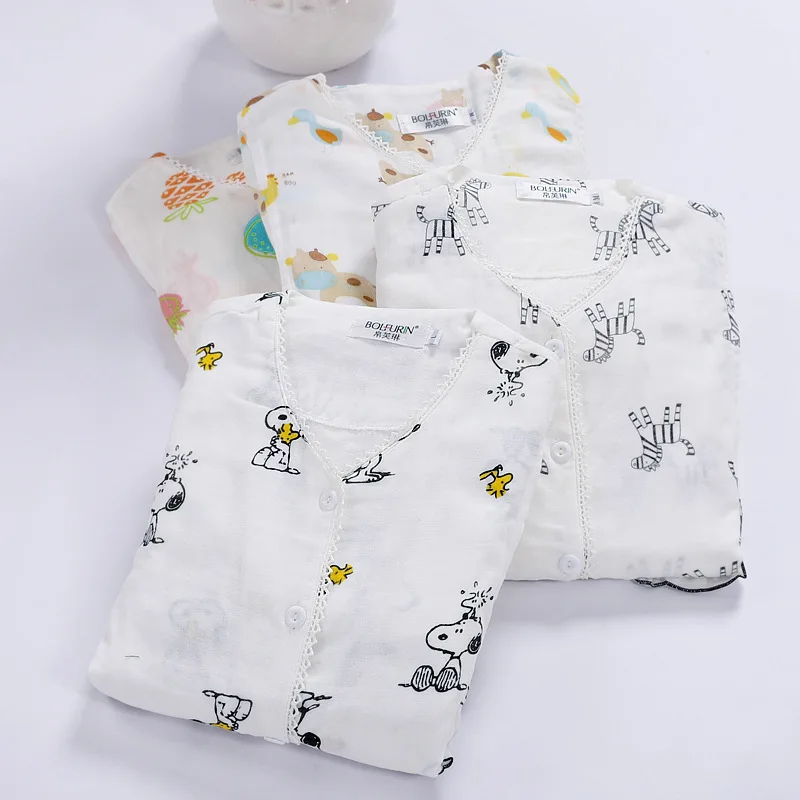 

New Style Autumn And Winter Cotton Three-Layer Gauze Confinement Clothing Pregnant WOMEN'S Pajamas Postpartum Nursing Clothes