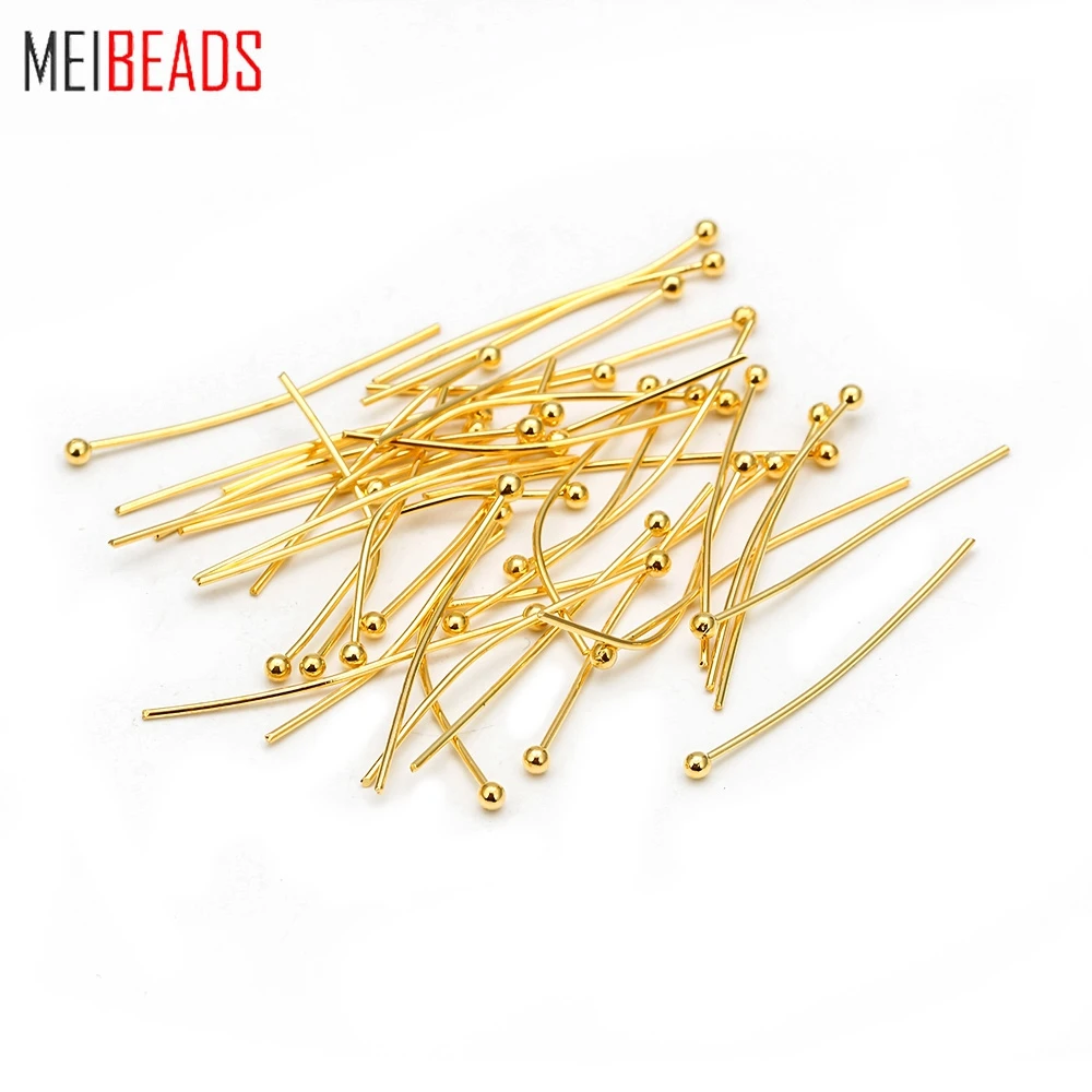 MEIBEADS 100 шт./пакет 30 мм золотистый серебристый цвет круглые булавки сделай сам