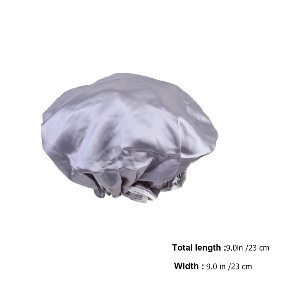 

4pcs Double Layer Bath Cap Elastic Shower Cap with Hair Drying Towel Wrap Bathroom Supplies (2pcs Bath Cap-Pale Mauve, Sil