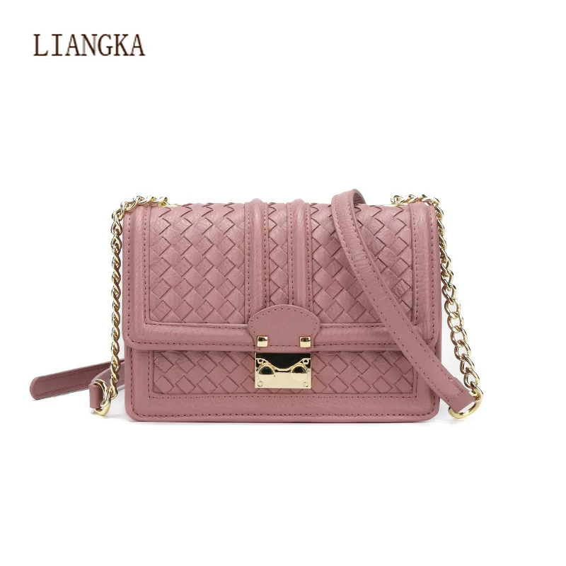 

Новинка 2021, милая кожаная сумка через плечо, женская модная лаконичная плетеная сумка на плечо, элегантная прямоугольная сумка с откидной к...