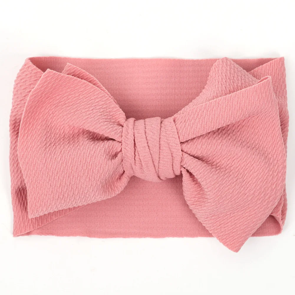 

Newborn Baby Girls Headband Toddler Big Bow Hairband Cute Solid Stretch Turban Knot Head Wrap Head Wear