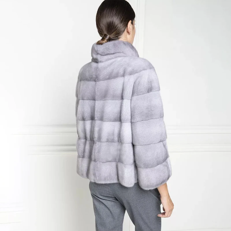 

Tatyana Furclub 2021 Women 100% Real Fur Coats Casual Standing Collar Natural Female Mink Fur Coat New Arrive Winter Warm Jacket