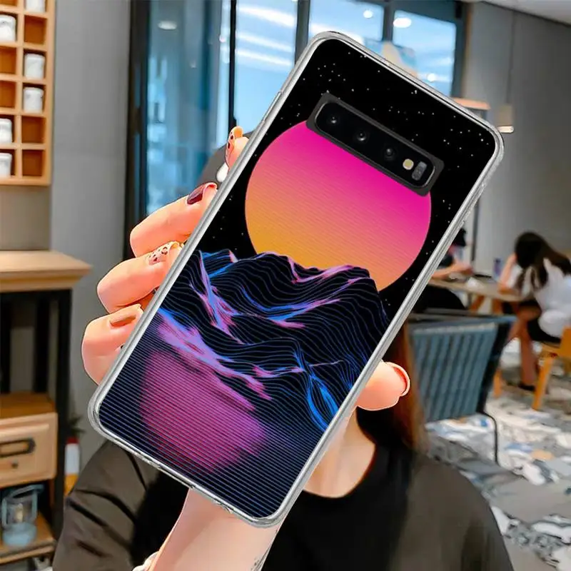 Beautiful purple scenery Phone Case transparent for Samsung S10 plus S10 E(lite) S6 S7 edge S8 S9 Plus Brand