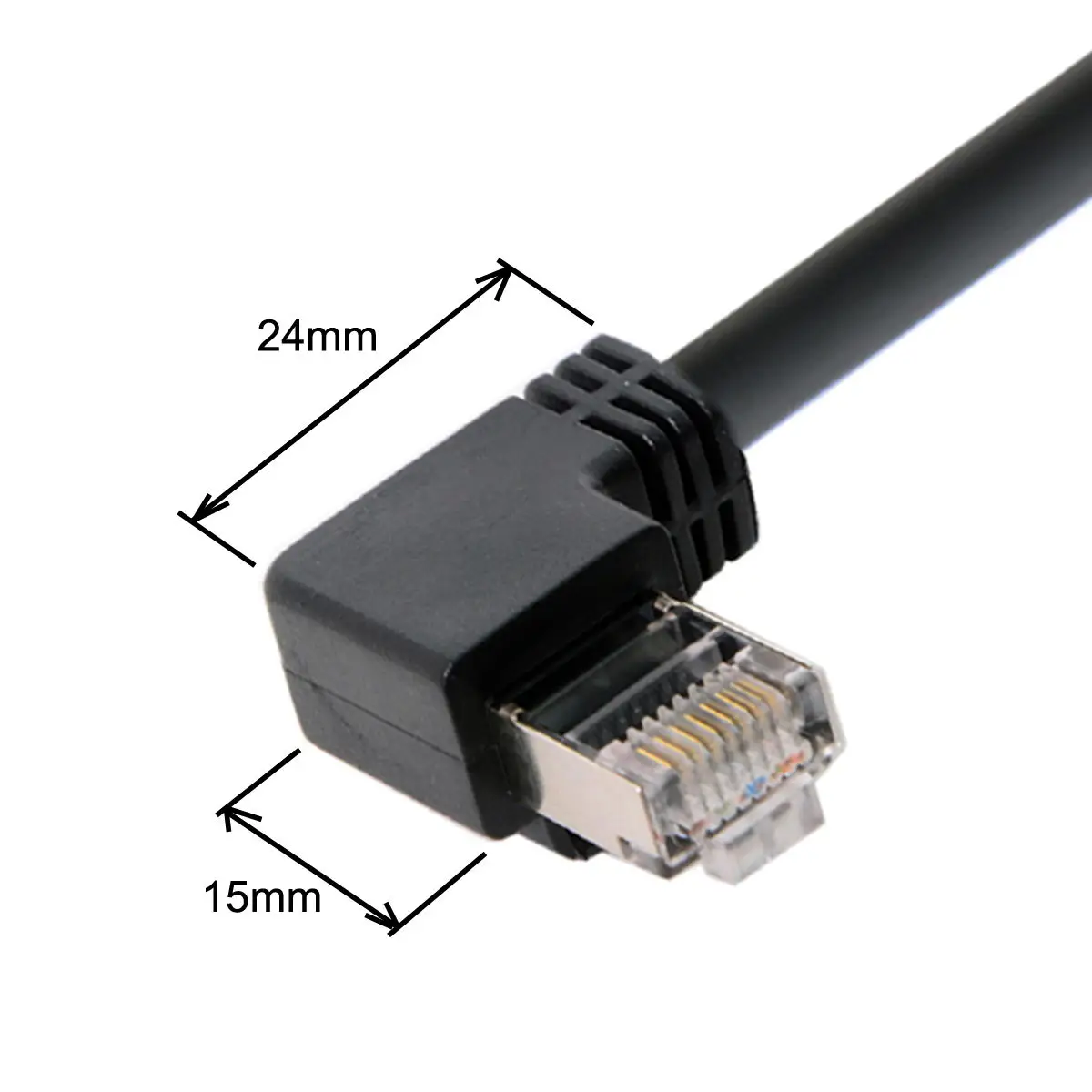 Патч соединитель RJ45 Cat6 8P8C STP Ethernet сетевой Lan под прямым углом 90 градусов штекер