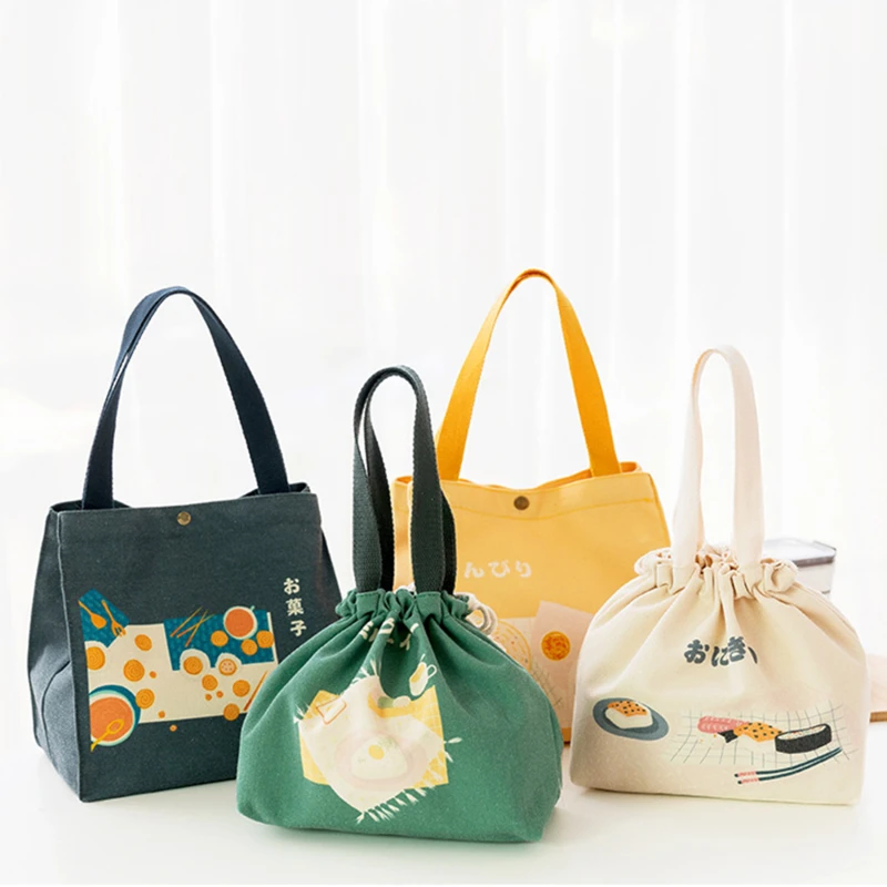 

Japanese Lunch Bag Convenient Portable Canvas Bags Large Capacity Thickened Thermal Insulation Lunch Box Bag High Quality Bags