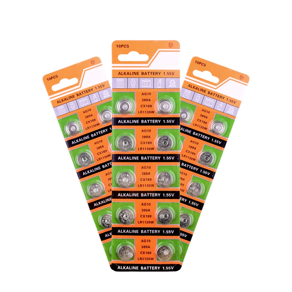 

30x LR1130 AG10 V10GA Cell Battery Watch Button Coin 189 389 390 LR54 Battery 30Pcs AG10 G10A SR1130 LR1130 390A D189 Alkaline