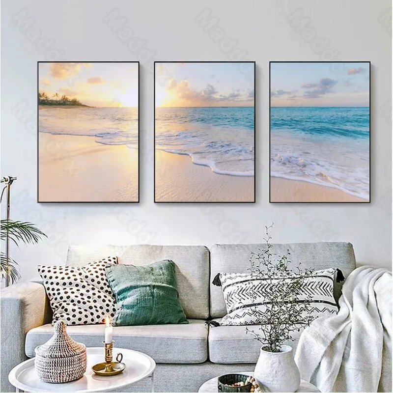 

Living Room Decoration Early Morning At Sea Sunrise Sea High Tides Beach Calm Waves Beautiful Bedroom Decoration Painting