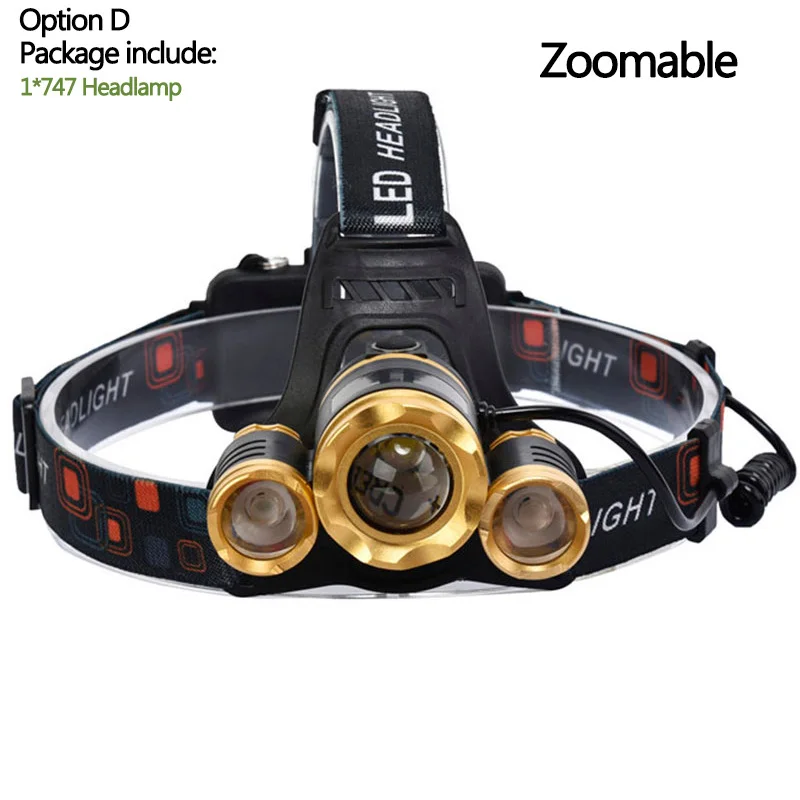 Option D Litwod Z25 головной светильник 3/5 светодиодный T6 налобный фонарь рыболовный охотничий светильник велосипедный светильник вспышка светильник фонарь - Испускаемый цвет: Option D
