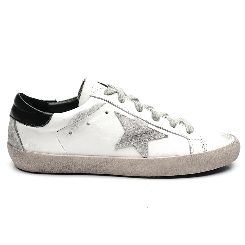 

Zapatos White little spring and autumn women's shoes, leather sneakers, interior height, retro, star, novelty