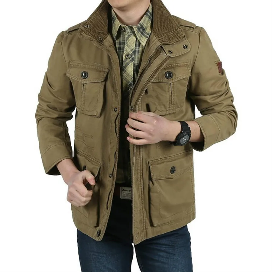 Высокое качество размера плюс 8XL винтажная Мужская Куртка карго брендовая зимняя мужская хлопковая теплая куртка деловая Повседневная ветровка