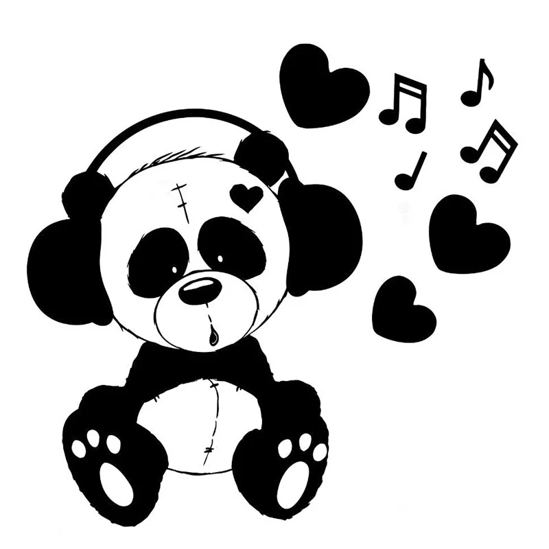 

Creative Panda Toy Love Fashion Car Sticker PVC Personality Waterproof Sunscreen Body Decal Black/Silver/Wihte/laser 15*15cm