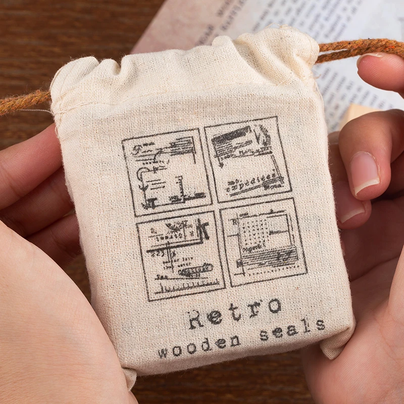4 Pcs/lot Vintage Recollecting Memories Series Retro Wooden Seals Rubber Stamps for Scrapbooking Stationery DIY Craft Standard | Дом и сад