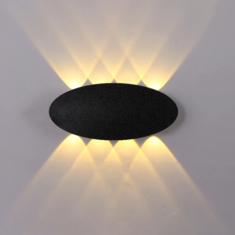 Modern And Simple Led Double Head Outdoor Oval Wall Lamp Aisle Door Court Staircase Waterproof Lamp