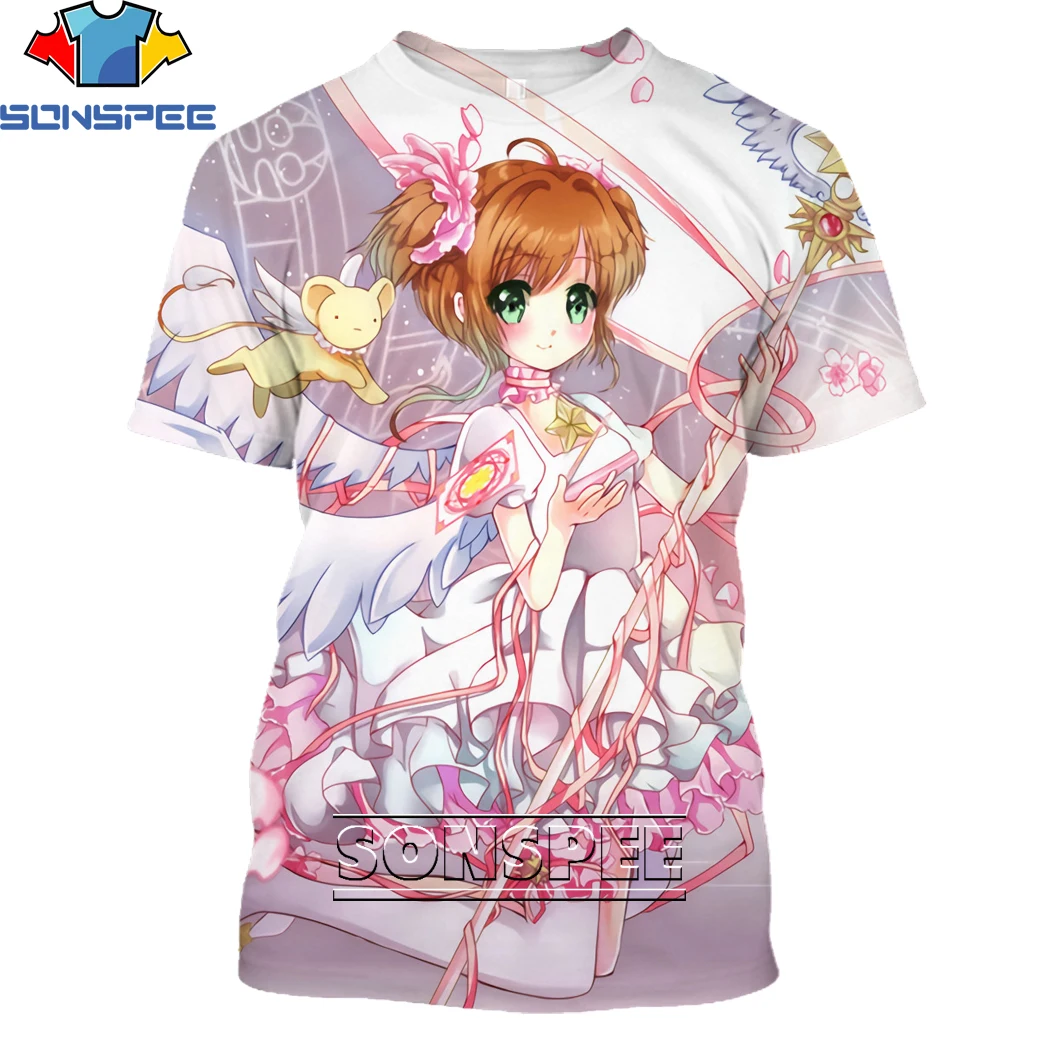 Футболка SONSPEE с капюшоном для карт Аниме Сакура футболка 3D принтом Милая