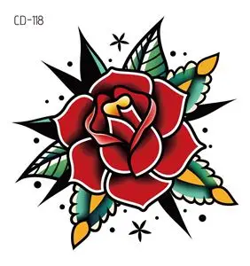 CD-118 Rocooart женские сексуальные хны цветок временные татуировки наклейки Черные Водонепроницаемые поддельные ювелирные изделия татуировки Лотос боди арт татуировки Кружева - Цвет: CD-118