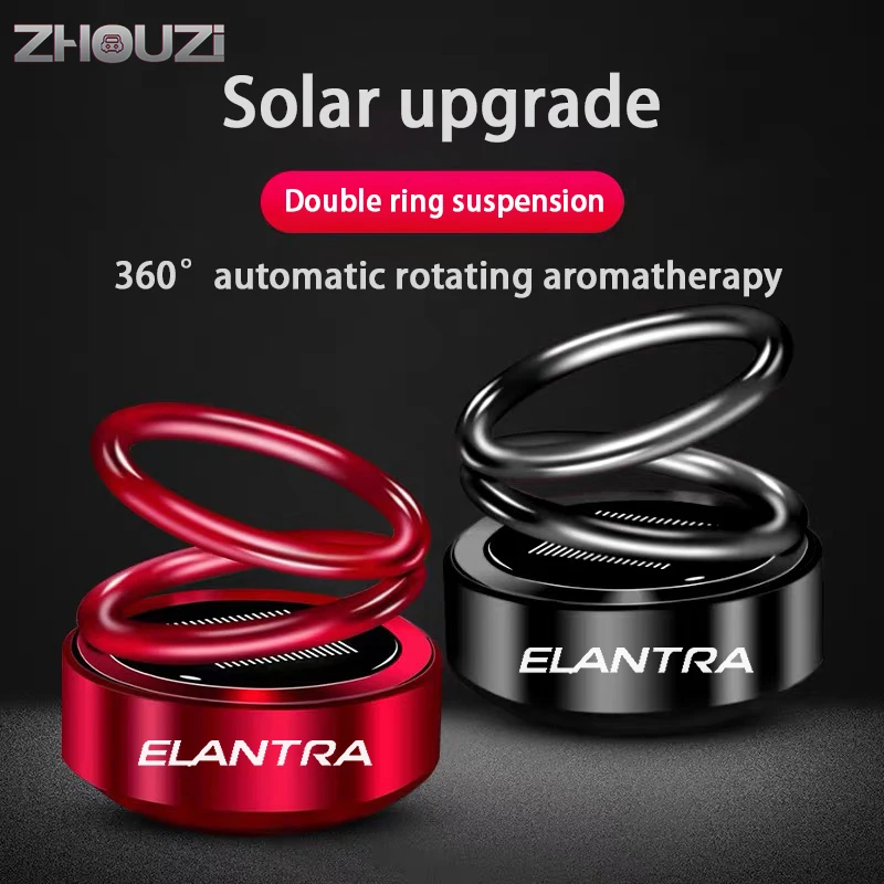 

Car Air Freshener Car Aromatherapy Solar Auto Rotation Double Ring Scent Decor For Hyundai Elantra Avante Auto Accessories