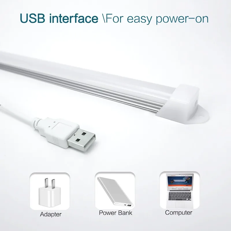 Светодиодный светильник для шкафа 5 В 18/35/52 см с usb-затемнением защиты глаз