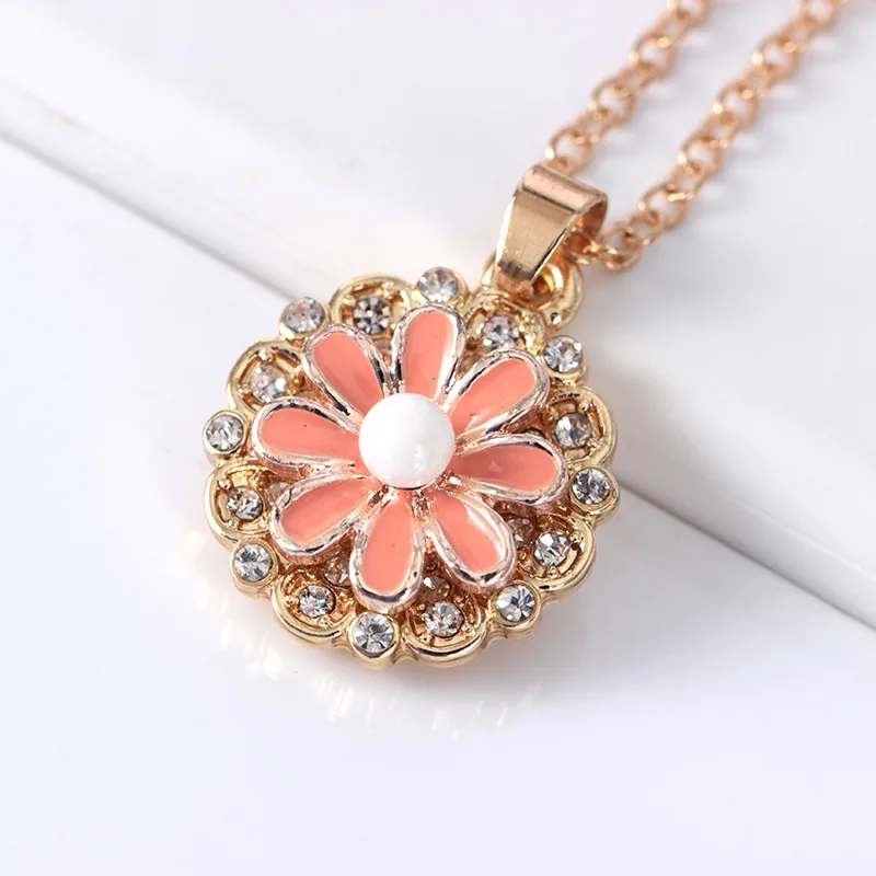 Новинка 2020 года. Вращающееся ожерелье с подвеской в виде капель цветов. Модное