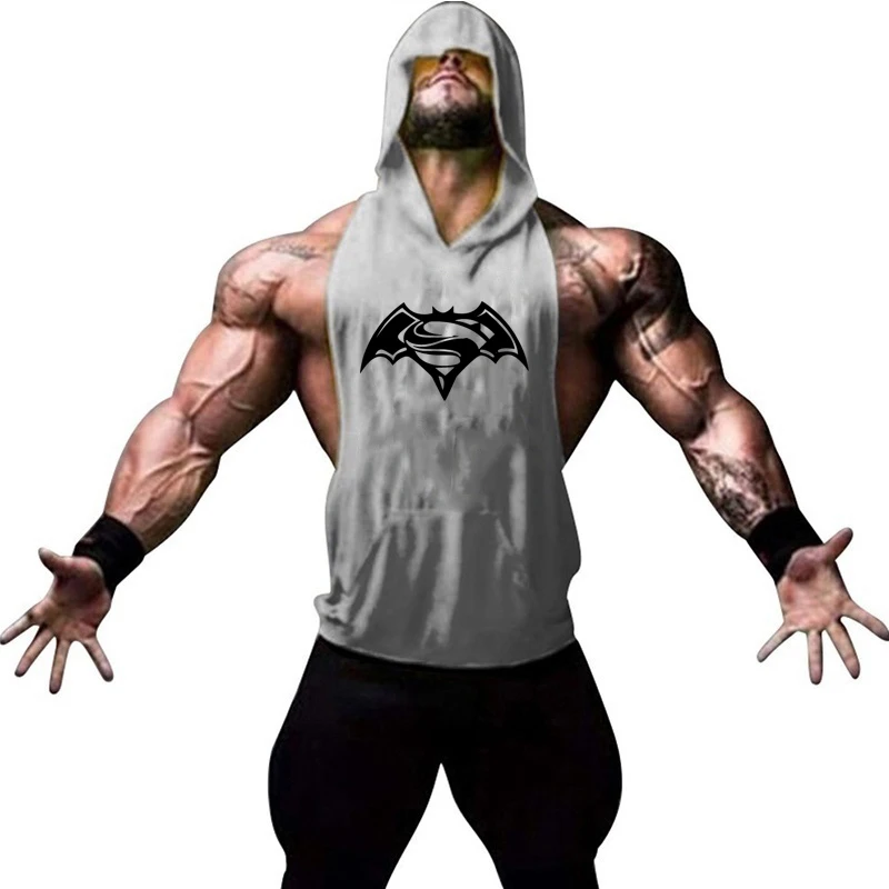 

New Fashion Cotton Sleeveless Shirts Gym Hoodies Tank Top Men Fitness Shirt Bodybuilding Singlet Workout Vest Men