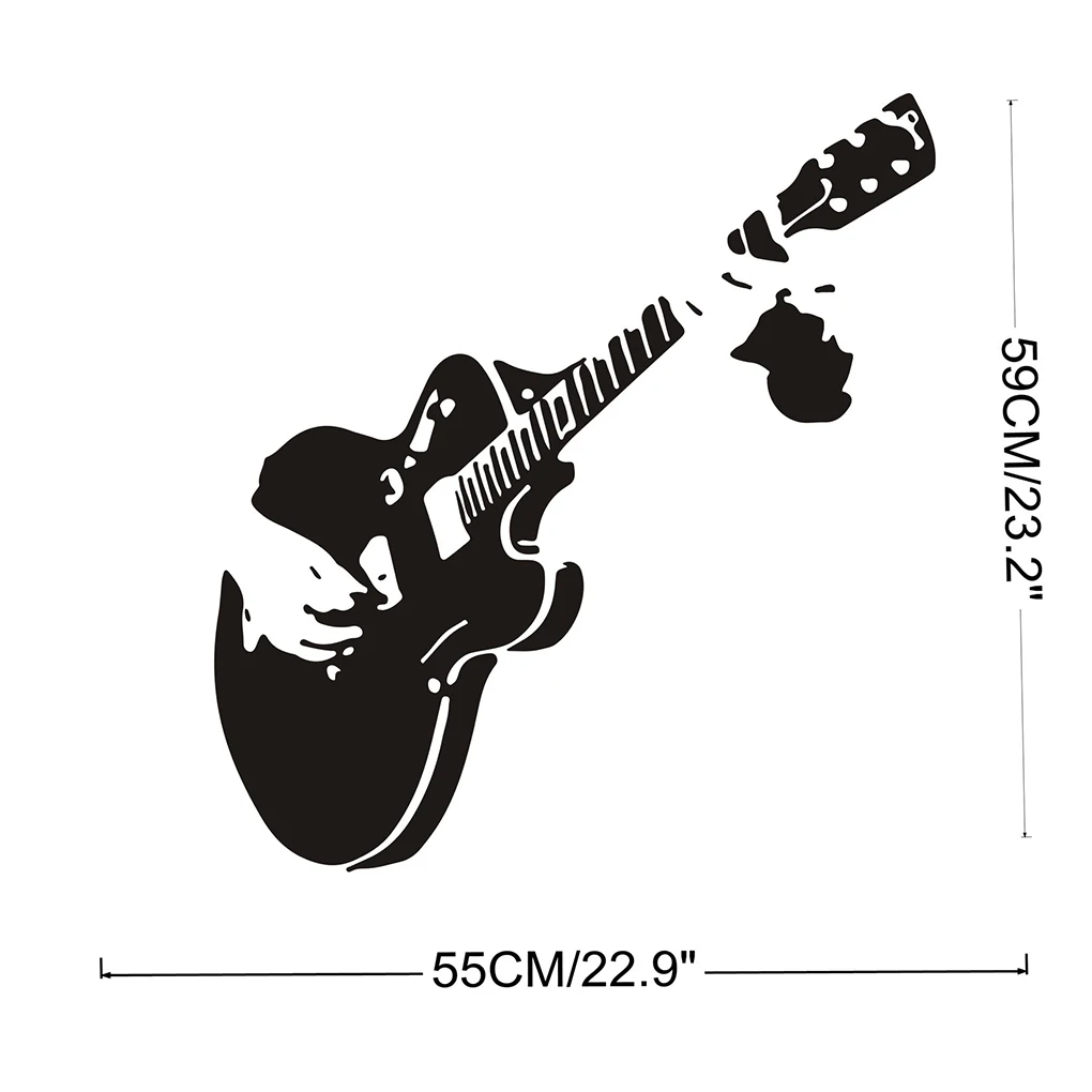 

Guitar PVC Wall Sticker Waterproof DIY Wall Decal Tattoo Art Mural Bedroom Kitchen Office Shop Decoration