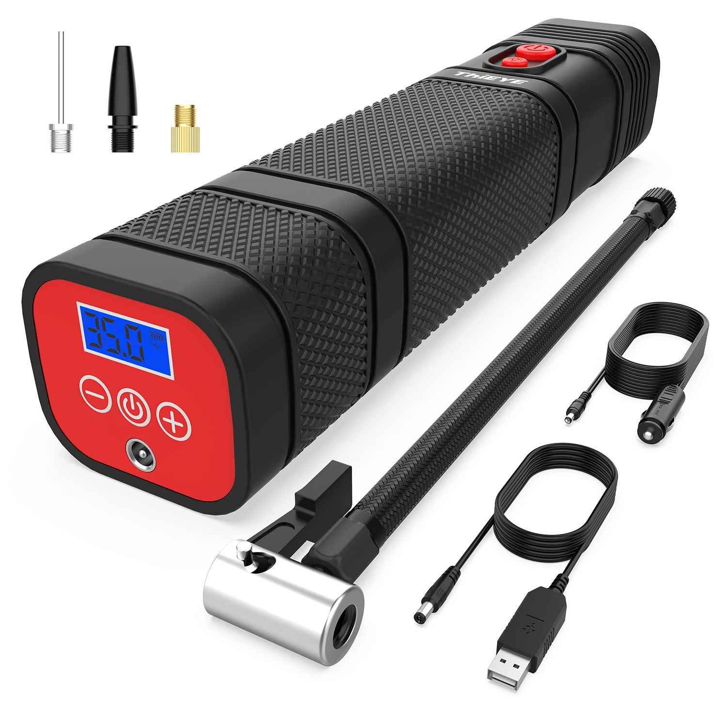 

Car Tire Air Compressor with Pressure Gauge Built-in Battery Suitable for Inflating Cars and Bicycles 120PSI Tyre Inflator