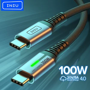 Кабель зарядный INIU 100 Вт с USB C на USB Type C, PD 5A, для Huawei, Samsung S21, Xiaomi POCO 3, Macbook, iPad Pro